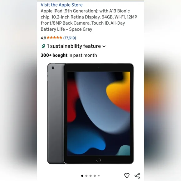 Apple iPad 9th Generation Wi-Fi. 64 gb - Picture 4 of 5
